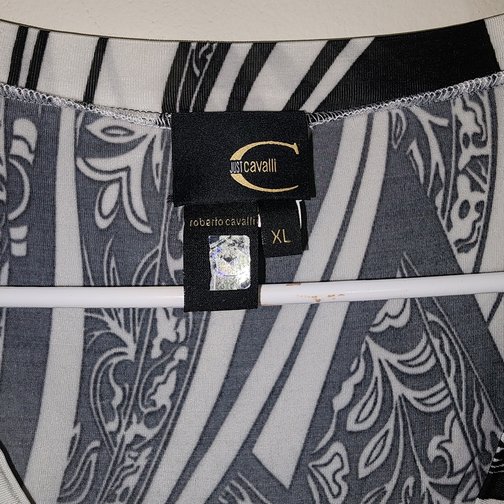 Just Cavalli Monochrome Graphic Top